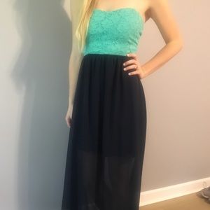 Strapless maxi dress